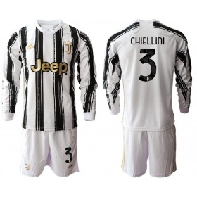 Camisetas Juventus Giorgio Chiellini 3 Niños Primera Equipacion 2020/2021 Manga Larga